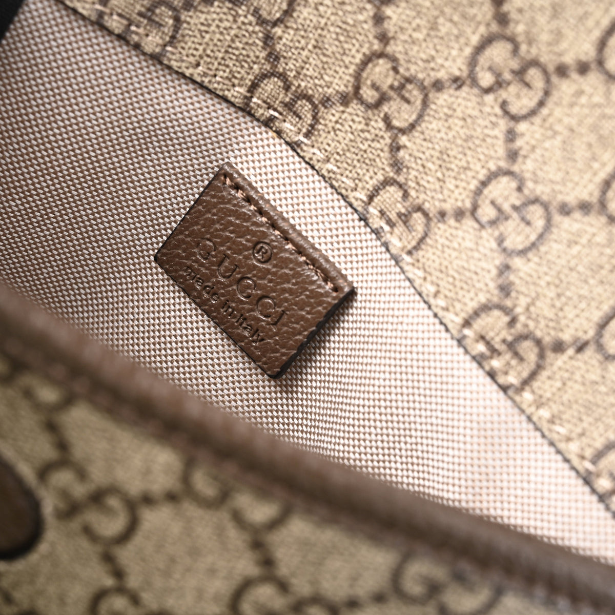 Gucci Ophidia GG Supreme Mini Belt Bag – Beige/Ebony with Web Stripe