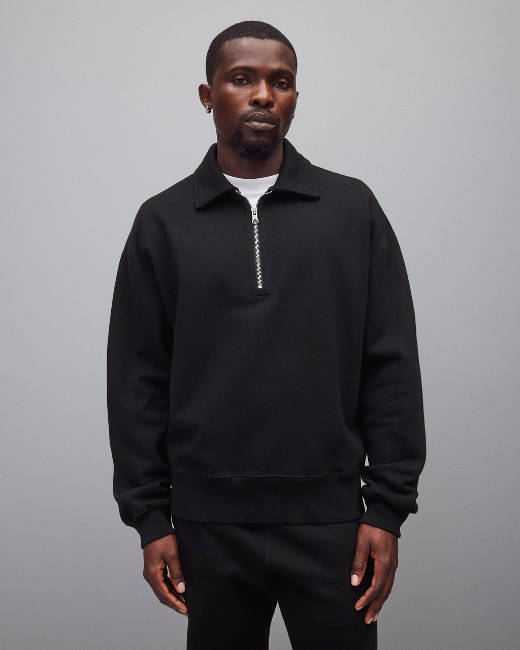 Brushed Fleece Relaxed Half Zip Sweatshirt