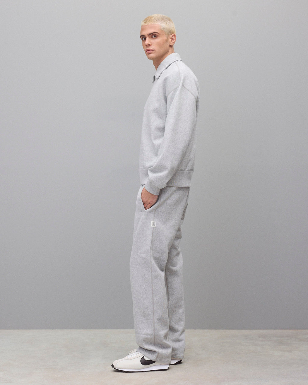 Brushed Fleece Relaxed Half Zip Sweatshirt