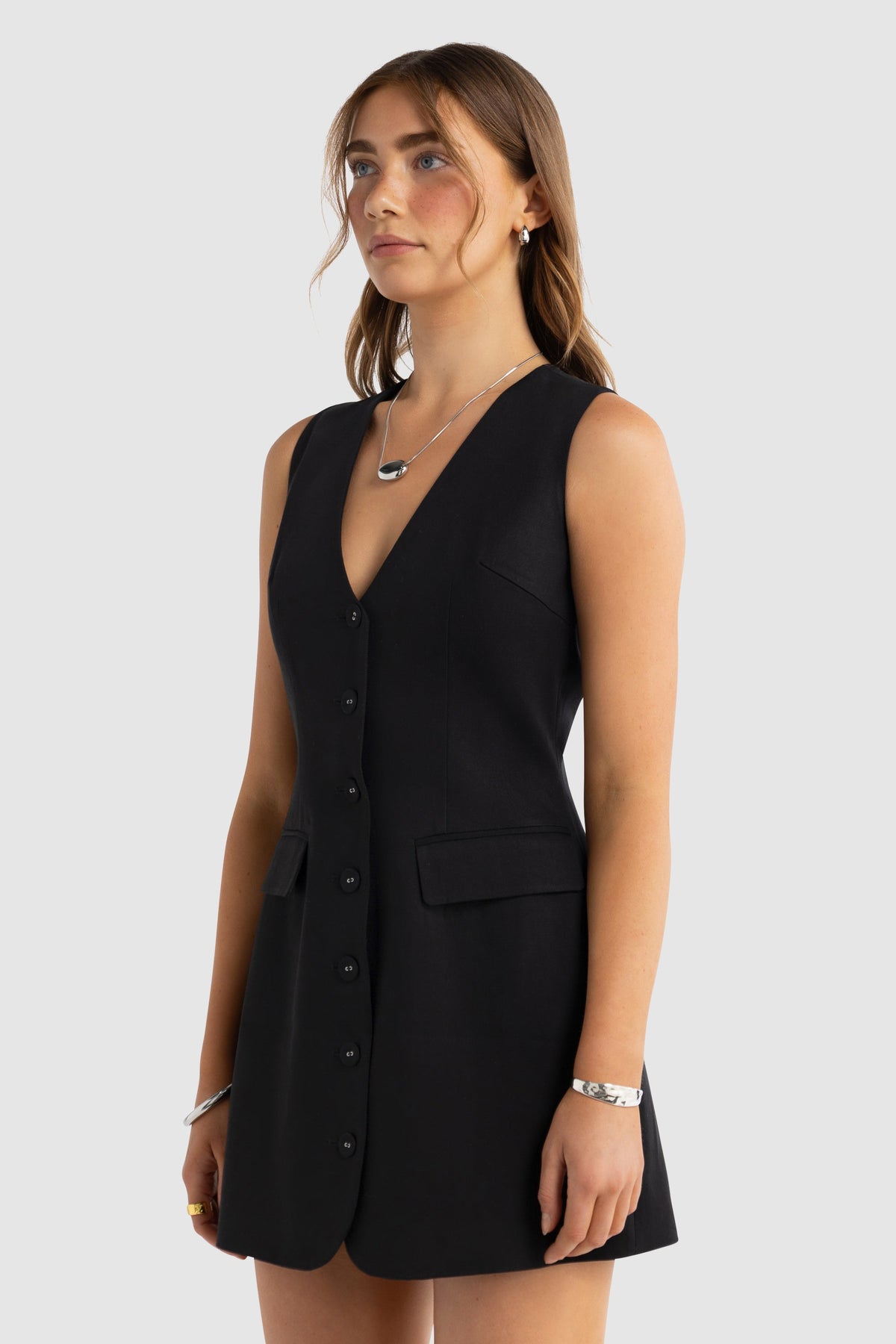 Adelaide Tailored Mini Dress Black