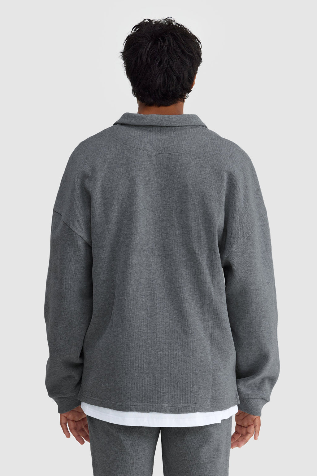Aiden Polo Sweater Charcoal Marle
