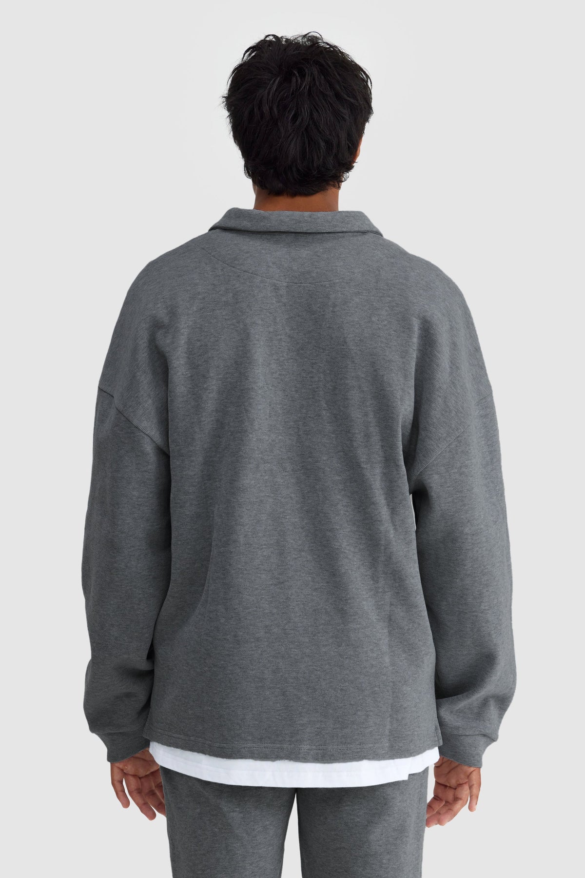 Aiden Polo Sweater Charcoal Marle