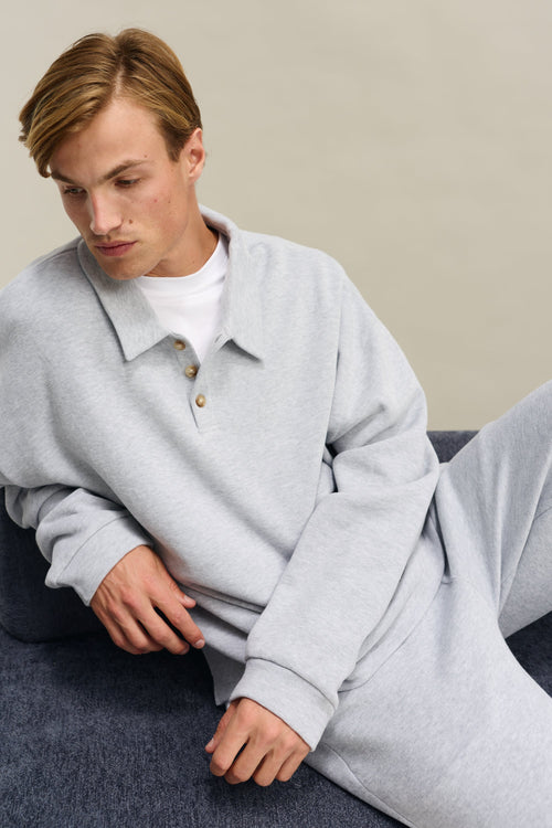 Aiden Polo Sweater Grey Marle