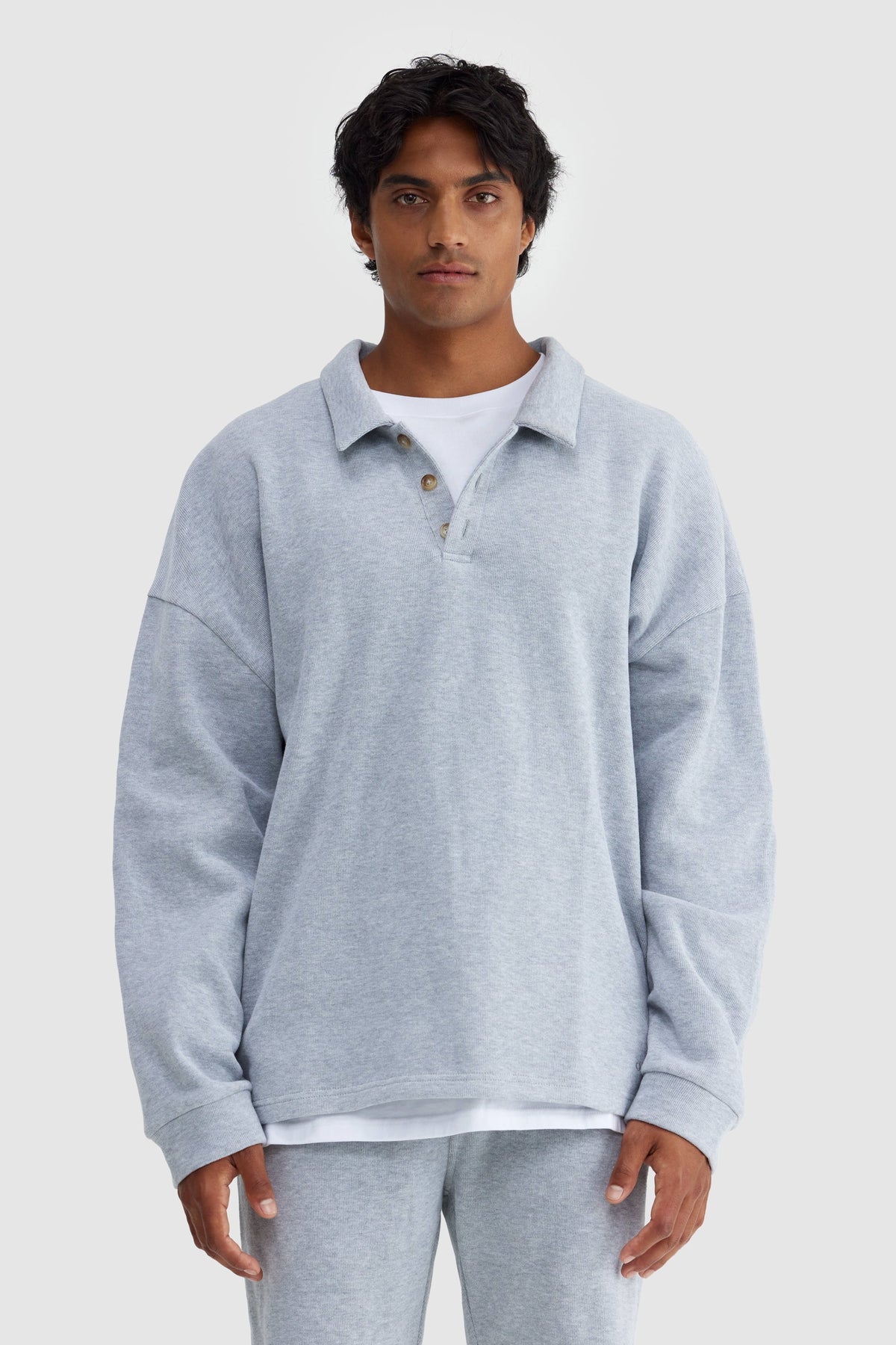 Aiden Polo Sweater Grey Marle