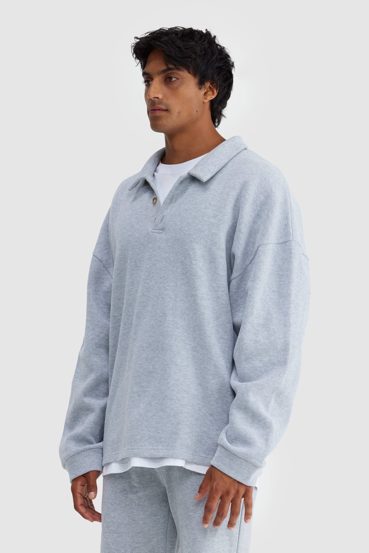 Aiden Polo Sweater Grey Marle