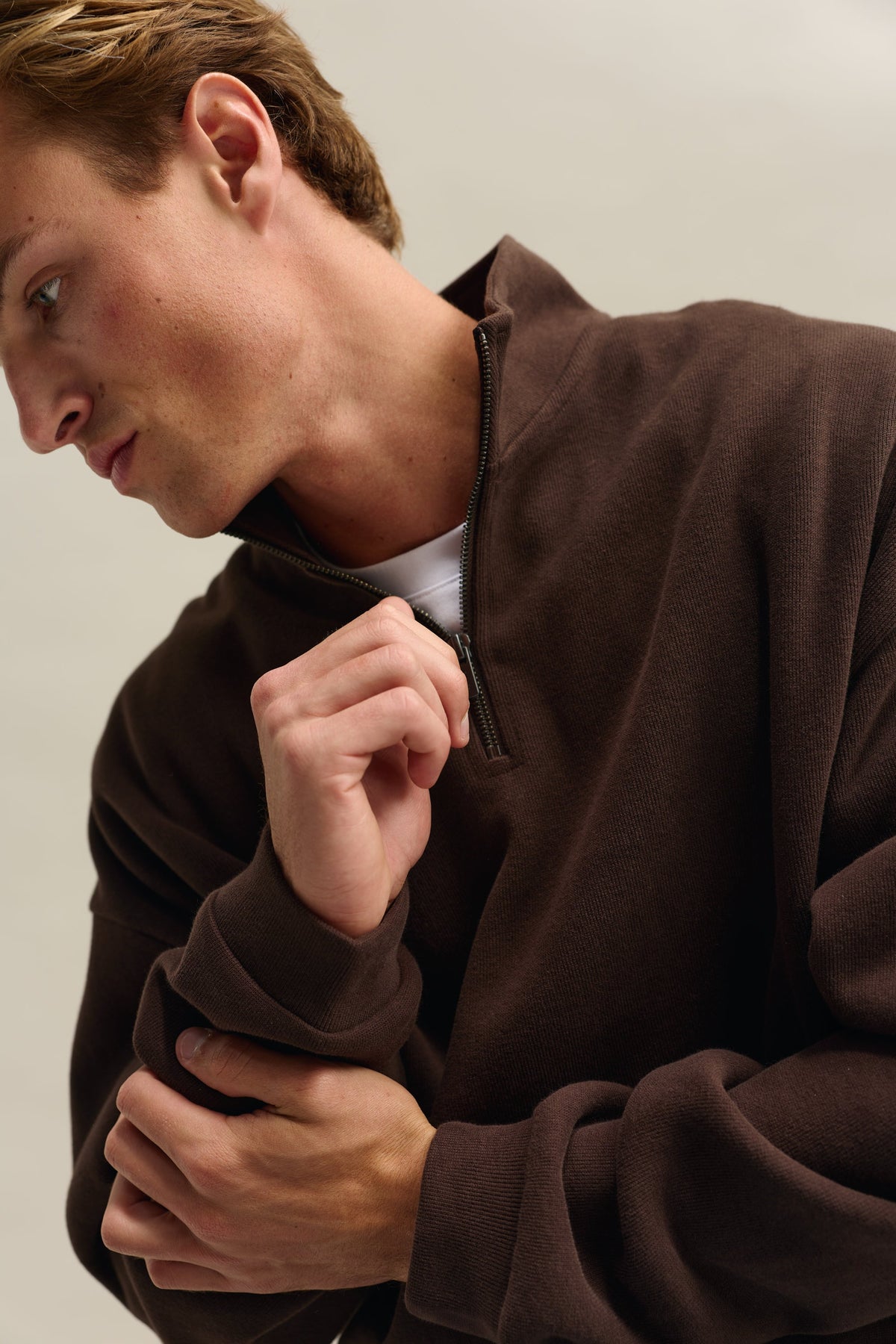 Aiden Quarter Zip Carob