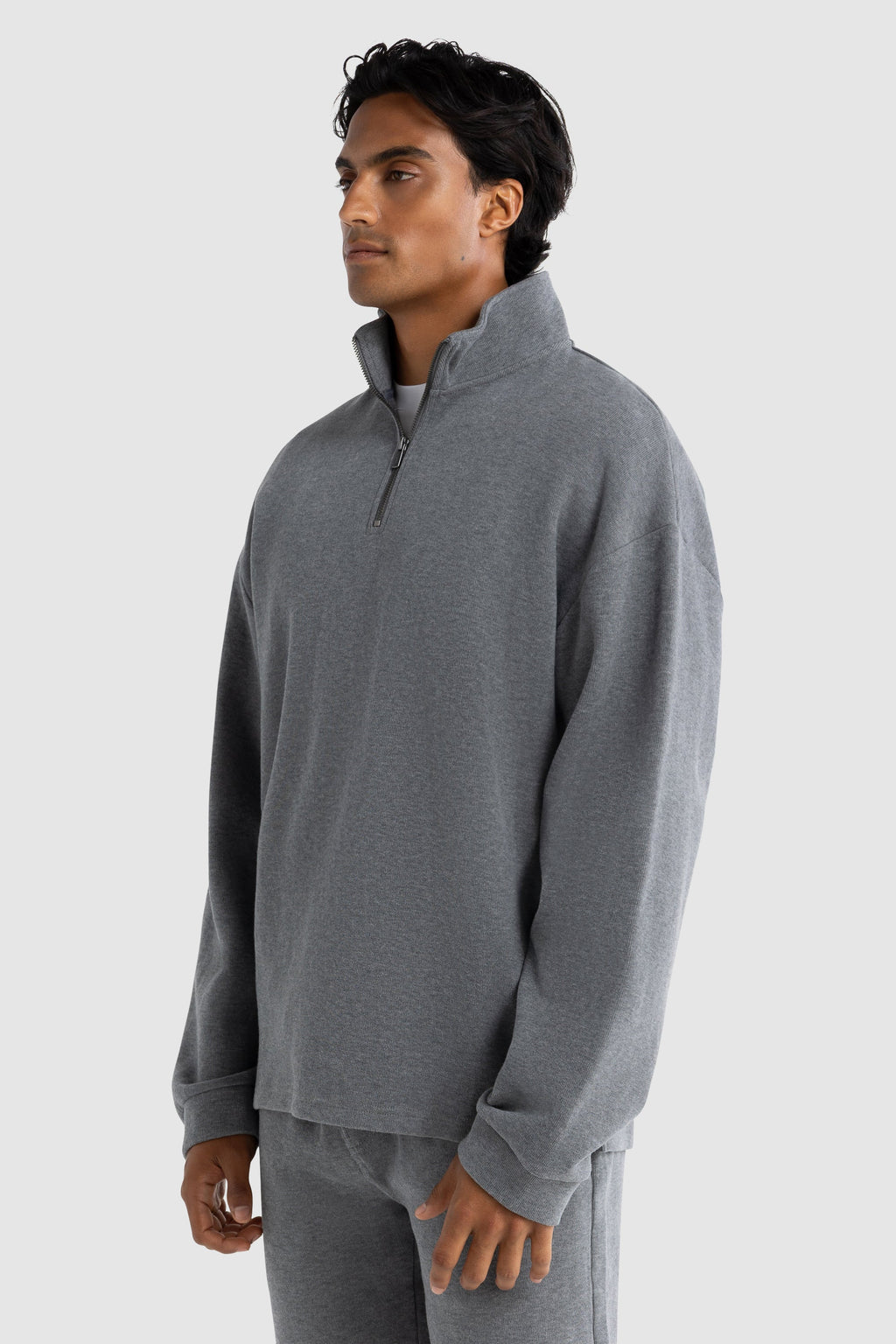 Aiden Quarter Zip Charcoal Marle