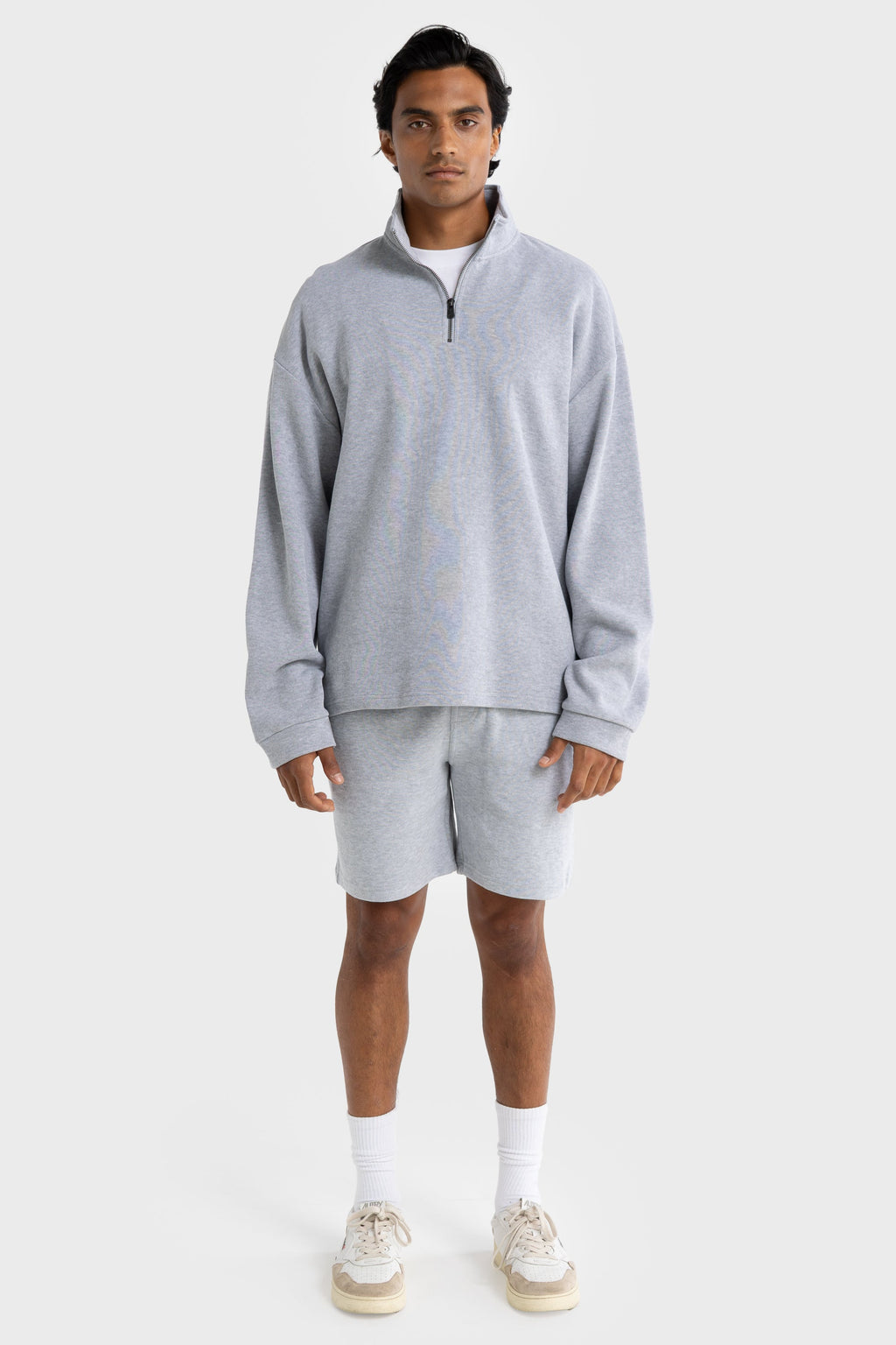 Aiden Quarter Zip Grey Marle