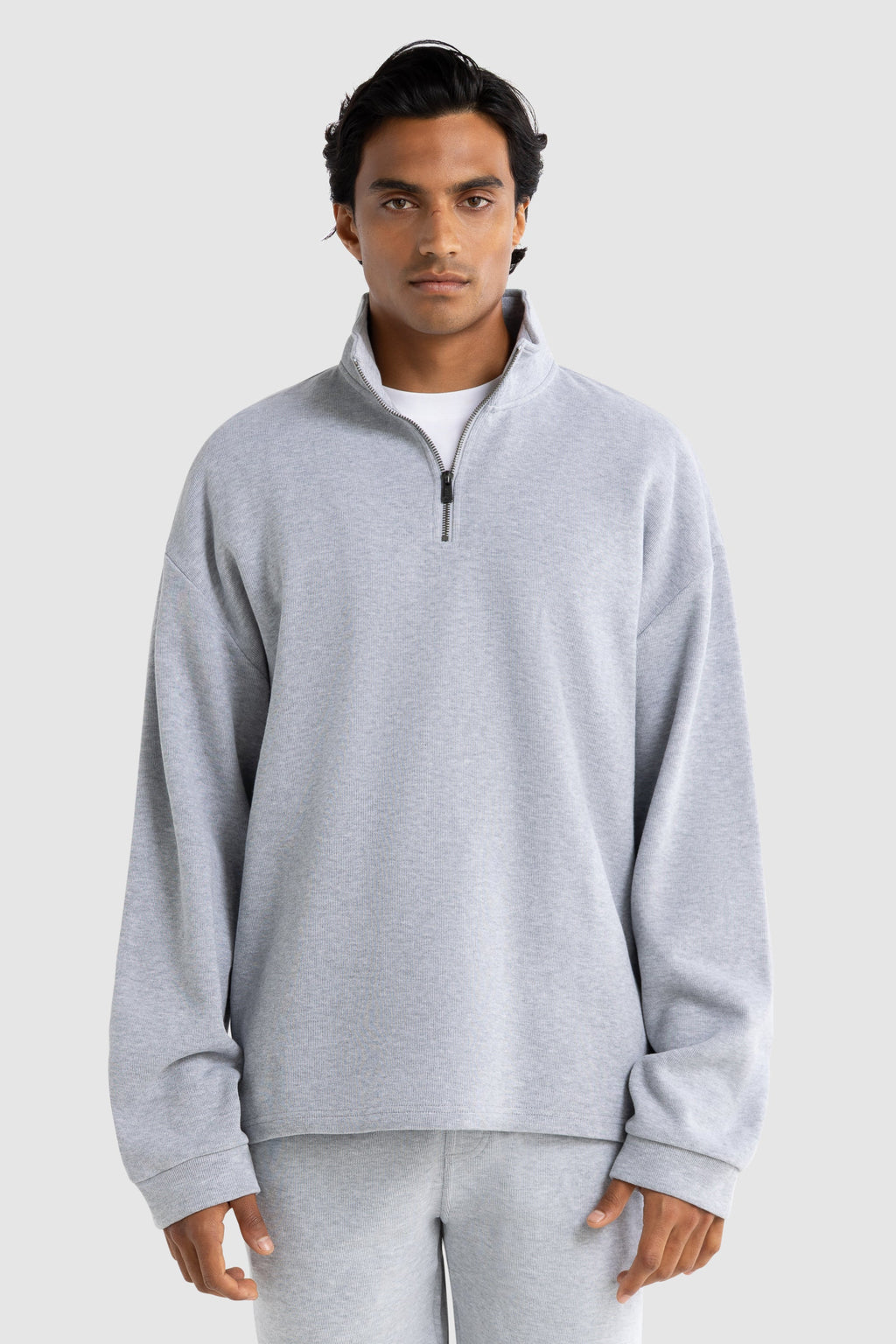 Aiden Quarter Zip Grey Marle