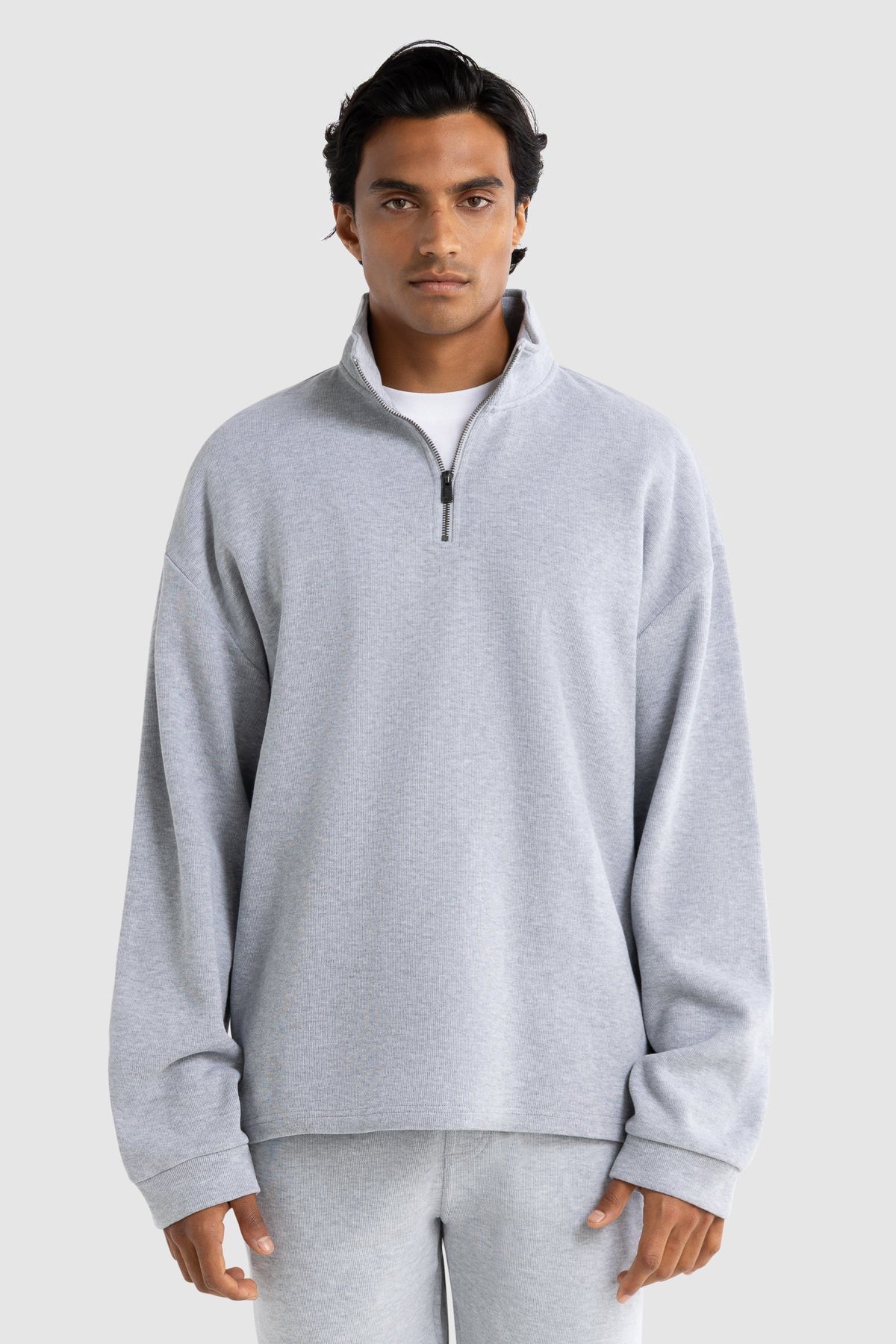Aiden Quarter Zip Grey Marle