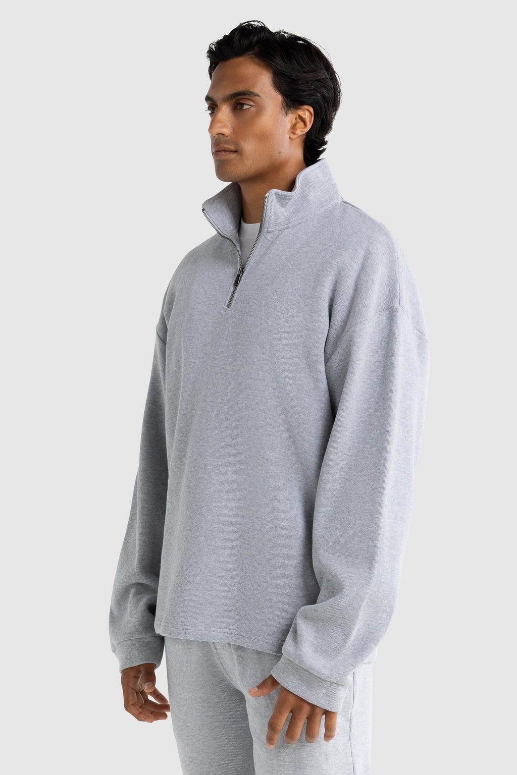 Aiden Quarter Zip Grey Marle