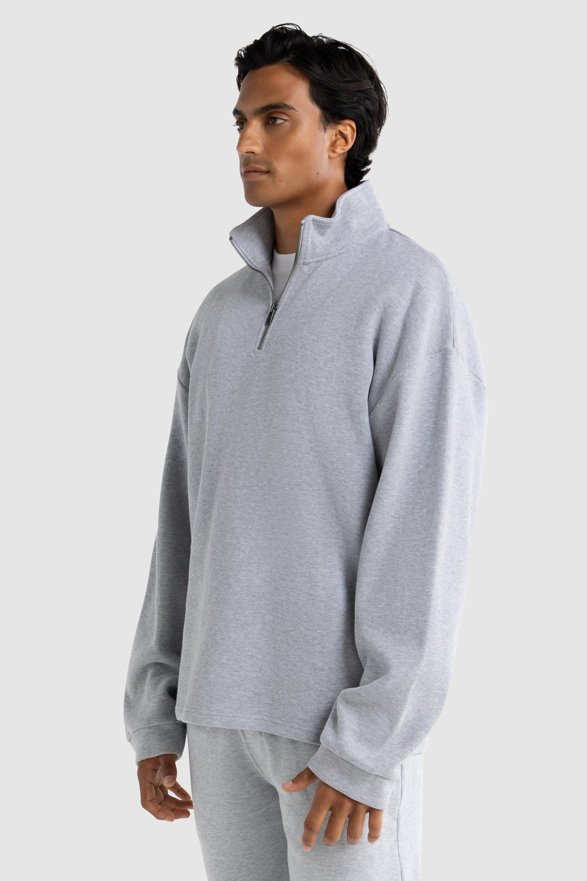 Aiden Quarter Zip Grey Marle