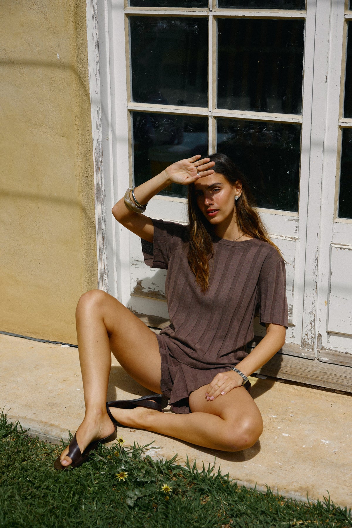 Amara Relaxed Knit Shorts Espresso