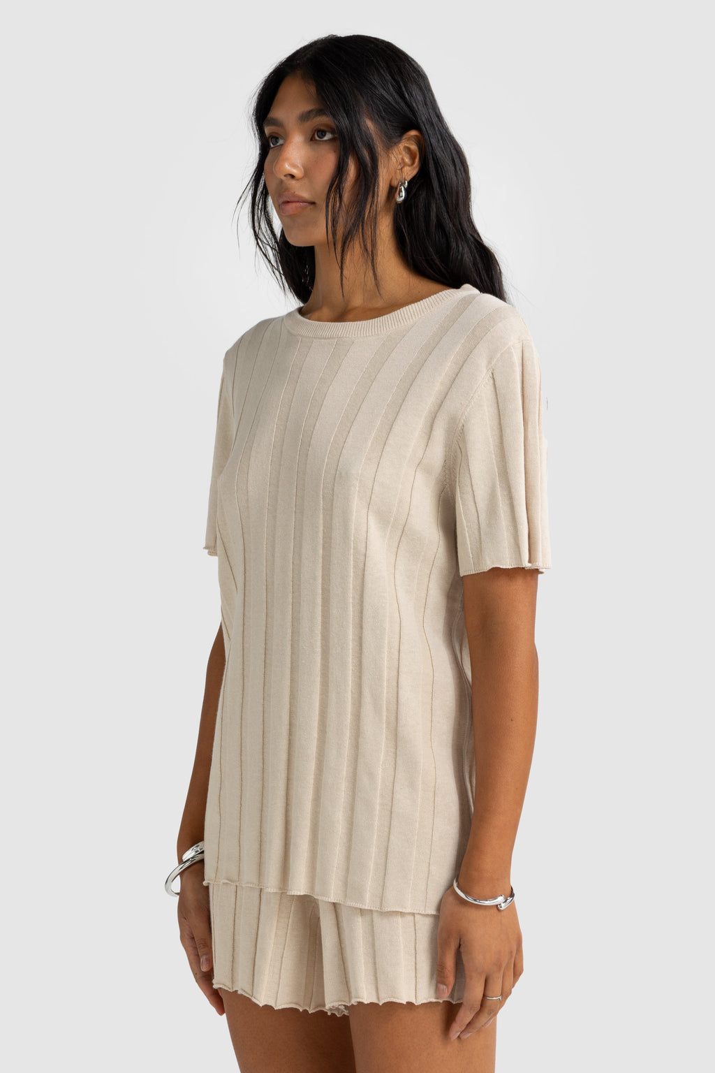 Amara Relaxed Knit Shorts Oat